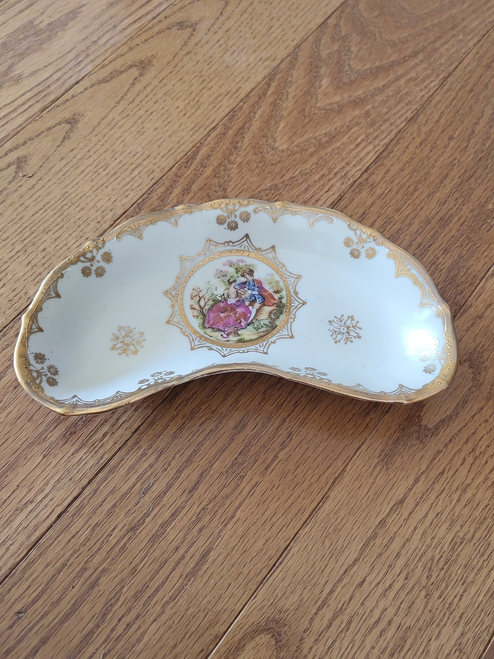 Mid-century Kidney Dish Rococo Romantic Scene